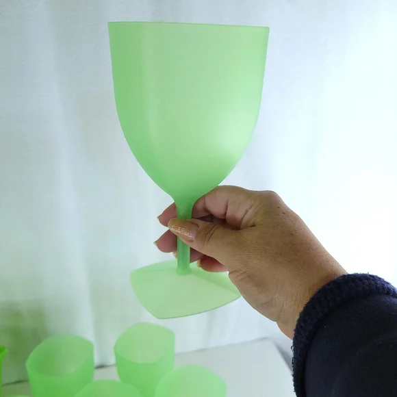 Frosty Mint Green Plastic Stemware - Picture 9 of 12